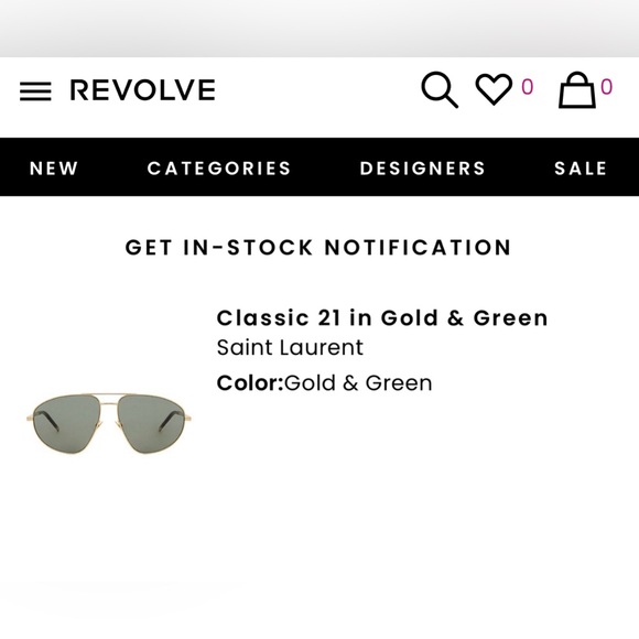 YSL SAINT LAURENT SL211 Unisex Pilot Metal 60mm Sunglasses in Gold/Green S2013 - Picture 14 of 16